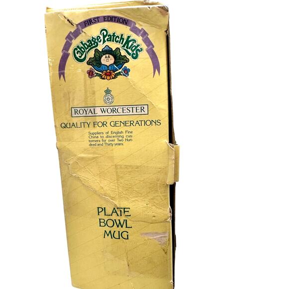 Cabbage Patch 1983 Royal Worcester 1st Edition Porcelain Plate/Bowl/Mug Set-NEW! - Picture 11 of 11